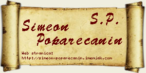 Simeon Poparečanin vizit kartica